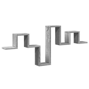 vidaXL sienas plaukts, pelēcīgs, 104,5x10x43 cm, inženierijas koks