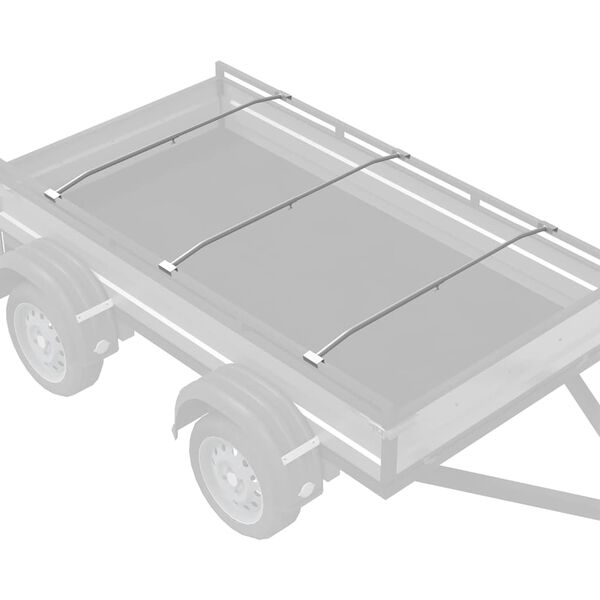 vidaXL Tarpaulīna kron&scaron;teins piekabēm 3 pcs Sudraba 100-145 cm