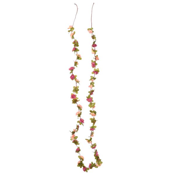 vidaXL Ziemassvētku ziedu vītnes, 6 gab., rozīgi sārtas, 250 cm