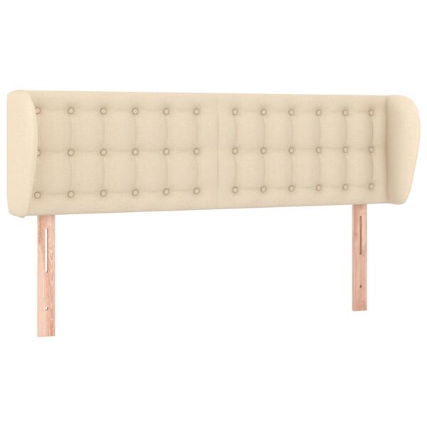 vidaXL galvgalis ar malām, 147x23x78/88 cm, krēmkrāsas audums