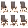 vidaXL Dārza krēsls 6 pcs Brūna un pelēka 57 x 71.5 x 104 cm