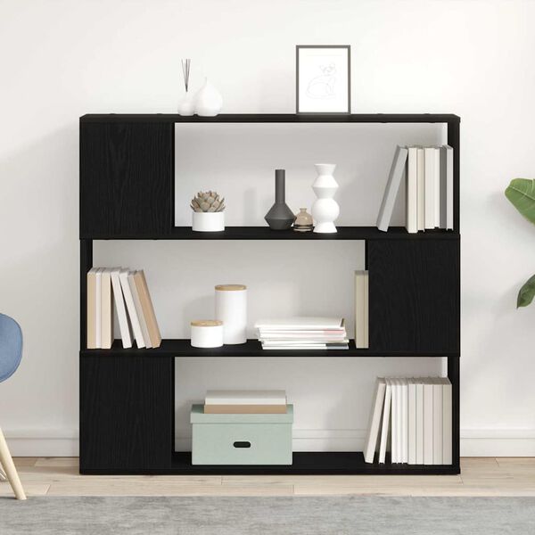 vidaXL TV skapī&scaron;u komplekts Melns ozolkoks 100 x 24 x 94 cm