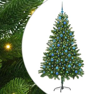 vidaXL Ziemassvētku eglīte su 300 LED ar statīvu Zaļa 180 cm PE