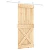 vidaXL Slīdo&scaron;ās durvis 85 x 210 cm Cieta priedes koks (neapstrādāts)