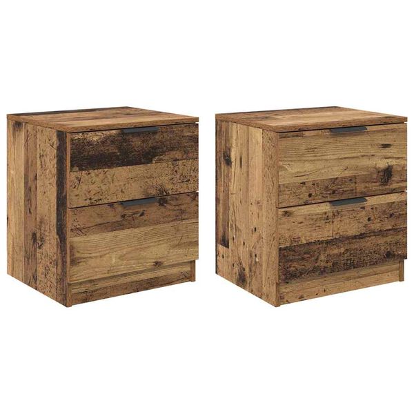 vidaXL Nakts skapītis 2 pcs Vecs koks 45 x 39 x 50cm Inženierijas koks