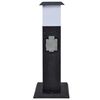 Melns dārza kontaktligzdas statnis ar lampu