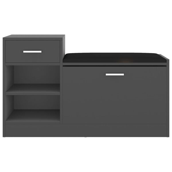 vidaXL apavu plaukts, pelēks, 94,5x31x57 cm, inženierijas koks