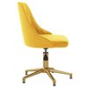 vidaXL grozāmi virtuves krēsli, 4 gab., dzeltens samts
