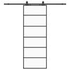 vidaXL bīdāmās durvis ar stiprinājumiem, melns, stikls, 76x205 cm