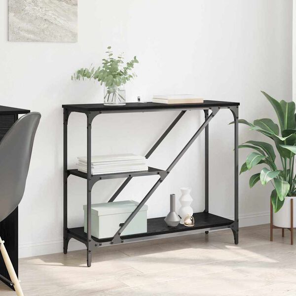 vidaXL Konsoles galds Melns ozolkoks 88,5 x 30 x 75 cm