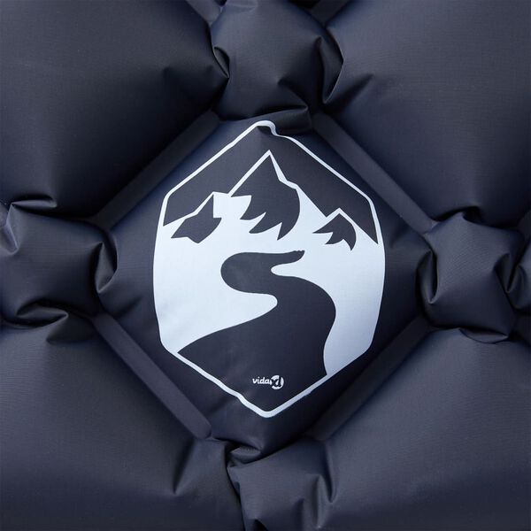 vidaXL piepūšams kempinga matracis, spilvens, vienvietīgs, pelēks