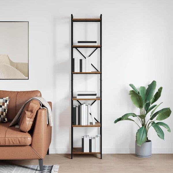 vidaXL Grāmatu plaukts Vecs koks 40 x 30 x 189,5 cm Inženierijas koks