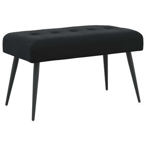 vidaXL Sols ar pogām Melns 80 x 40 x 46 cm Samts