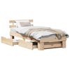 vidaXL Gultas rāmis Dabiska 80 x 200 cm Ciets priedes koks