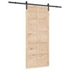 vidaXL Slīdo&scaron;ās durvis Dabiska 100 x 208 cm Priedes masīvkoks