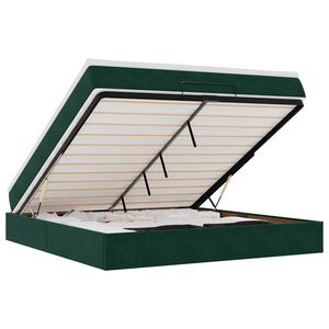 vidaXL Osmaņu gultas rāmis ar matrača tum&scaron;i zaļ&scaron; 180x200cm samts