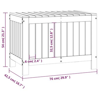 vidaXL uzglabāšanas kaste, pelēka, 76x42,5x54 cm, priedes masīvkoks