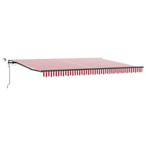 vidaXL Nolokāms markīze Sarkana un balta 450 &times; 350 cm Poliesters