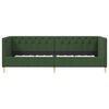 vidaXL dīvāngulta, USB, tum&scaron;i zaļ&scaron; audums, 90x200 cm