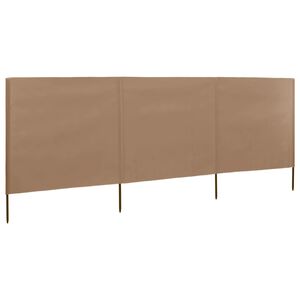 vidaXL 3 paneļu vēja aizsargsiets, 400x120 cm, audums, pelēkbrūns