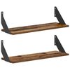 vidaXL Sienas plaukti 2 gab. Vecs koks 60 x 20 x 17 cm
