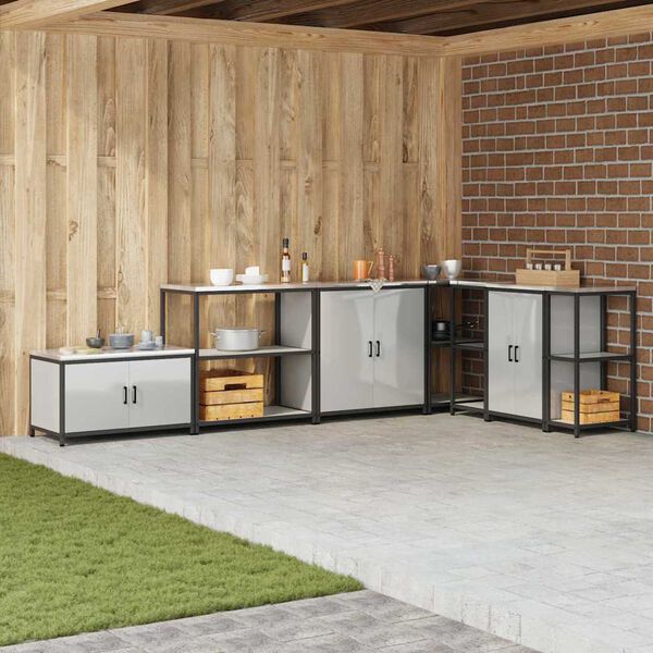 vidaXL Virtuves Uzglabā&scaron;ana ar plauktu Sudraba 60 x 50 x 92 cm Tērauds