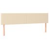 vidaXL gultas galvgalis ar LED, 200x5x78/88 cm, krēmkrāsas audums