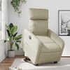 vidaXL elektrisks atpūtas krēsls, paceļams, krēmkrāsas mākslīgā āda