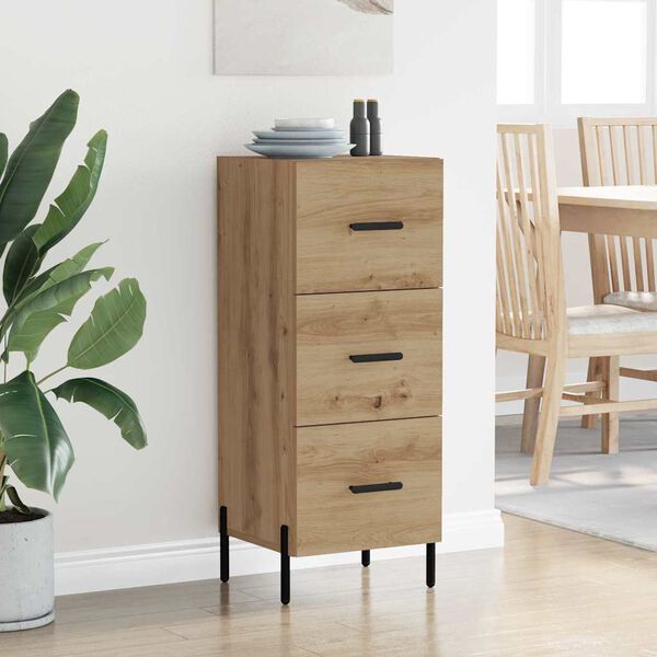 vidaXL Puse amatnieku ozola 34 x 34.5 x 90 cm Inženierijas koks