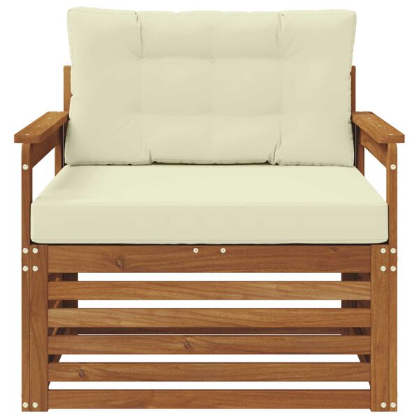 vidaXL Āra dīvānu komplekts Cieta akācijas koks un poliesters Dabiska