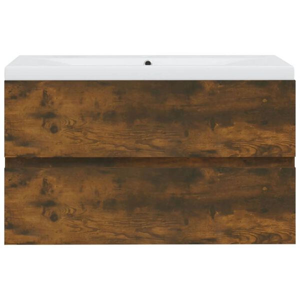 vidaXL skapītis ar iebūvētu izlietni, ozola krāsa, inženierijas koks