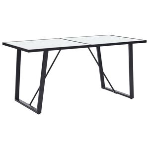 vidaXL virtuves galds, balts, 160x80x75 cm, rūdīts stikls