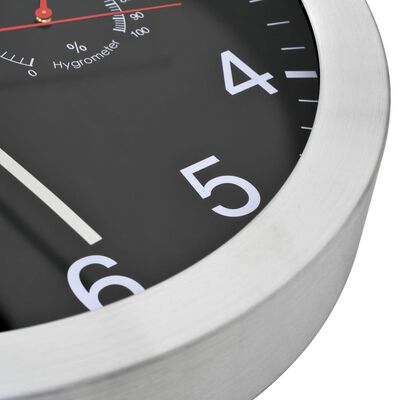 vidaXL sienas pulkstenis ar higrometru un termometru, kvarca mehānisms