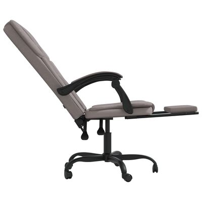 vidaXL biroja krēsls, atgāžams, pelēkbrūns audums