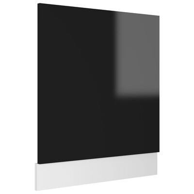 vidaXL trauku mazgājamās mašīnas panelis, spīdīgi melns, 59,5x3x67 cm