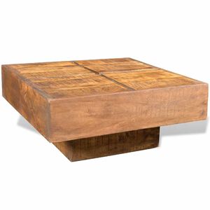 vidaXL kafijas galdiņ&scaron;, kvadrāta forma, mango masīvkoks, brūns