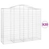 vidaXL arkveida gabiona grozi, 20gb., 200x50x160/180cm, cinkota dzelzs