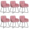 vidaXL Ēdamkrēsli 6 pcs Samts Rozā 59 x 56,5 x 86 cm