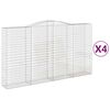 vidaXL arkveida gabiona grozi, 4 gb., 400x50x220/240cm, cinkota dzelzs