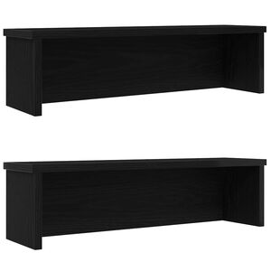 vidaXL virtuves plaukti sakraujami 2 gab melni 60x15x16 cm