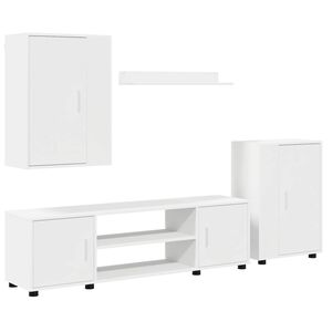 vidaXL TV skapī&scaron;u komplekts 4 pcs Balts Inženierijas koks