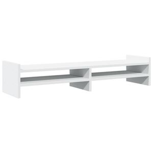 vidaXL monitora paliktnis, balts, 100x27x20 cm, konstruēts koks