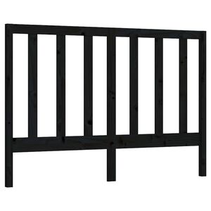 vidaXL gultas galvgalis, melns, 146x4x100 cm, priedes masīvkoks