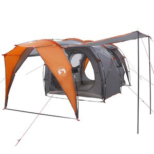 vidaXL Tuneļveida telts Pelēka un oranža 382 x 262 x 214 cm