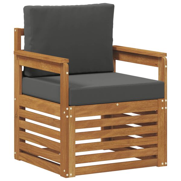 vidaXL Āra dīvānu komplekts ar spilvenu Dabiska 71 x 63 x 73 cm