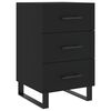 vidaXL naktsskapītis, melns, 40x40x66 cm, inženierijas koks