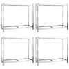 vidaXL 2-līmeņu riepu plaukti, 4 gb.,sudrabaini, 110x40x110cm, tērauds