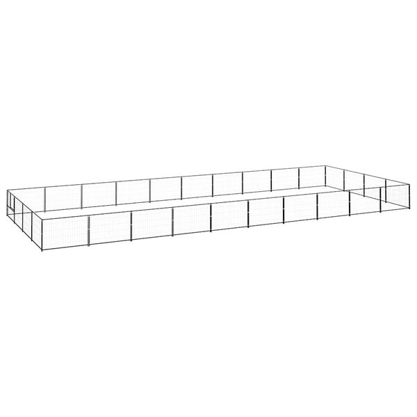 vidaXL suņu voljērs, melns, 40 m&sup2;, tērauds