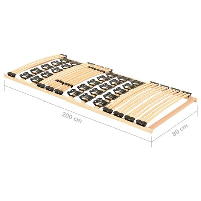 vidaXL gultas redeles, 38 līstītes, 80x200 cm