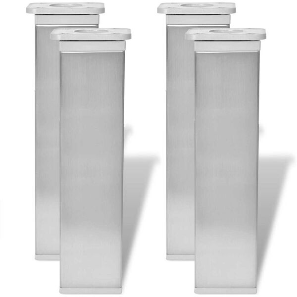 vidaXL Dīvāna kājas 4 pcs Sudraba 38 x 38 x 180 mm Dzelzs